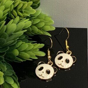 Panda Earring, Panda Bear Jewelry, Gift, Panda Jewelry, Silly Animal Earring